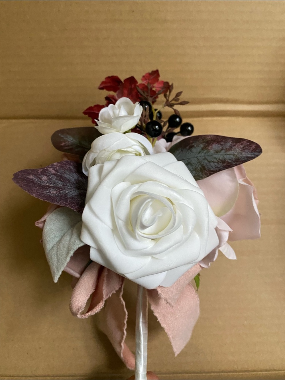 White, Blush and Mauve Floral Bouquets- set of 6